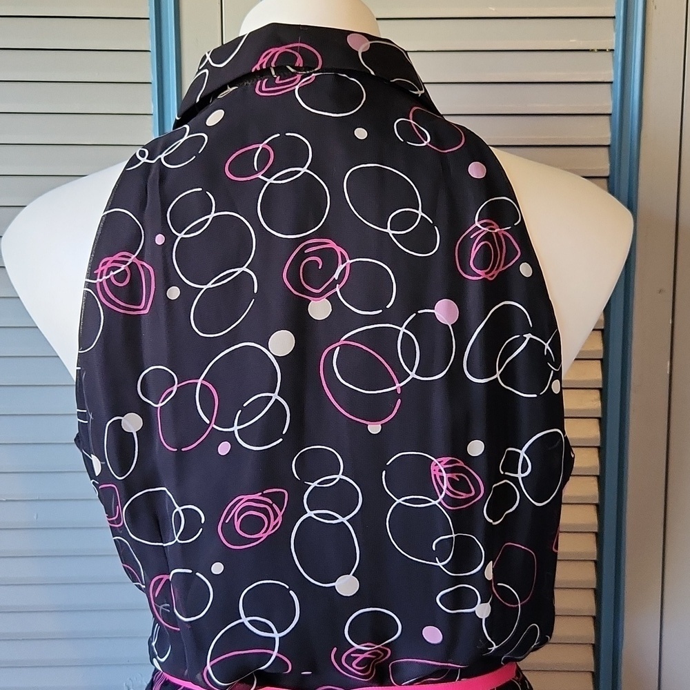 Scarlett Black Sleeveless Dress with Pink Ribbon - Picture 9 of 12